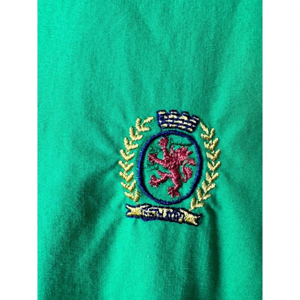 Vintage Tommy Hilfiger‎ Green Windbreaker Jacket XL Crest Golf 90s